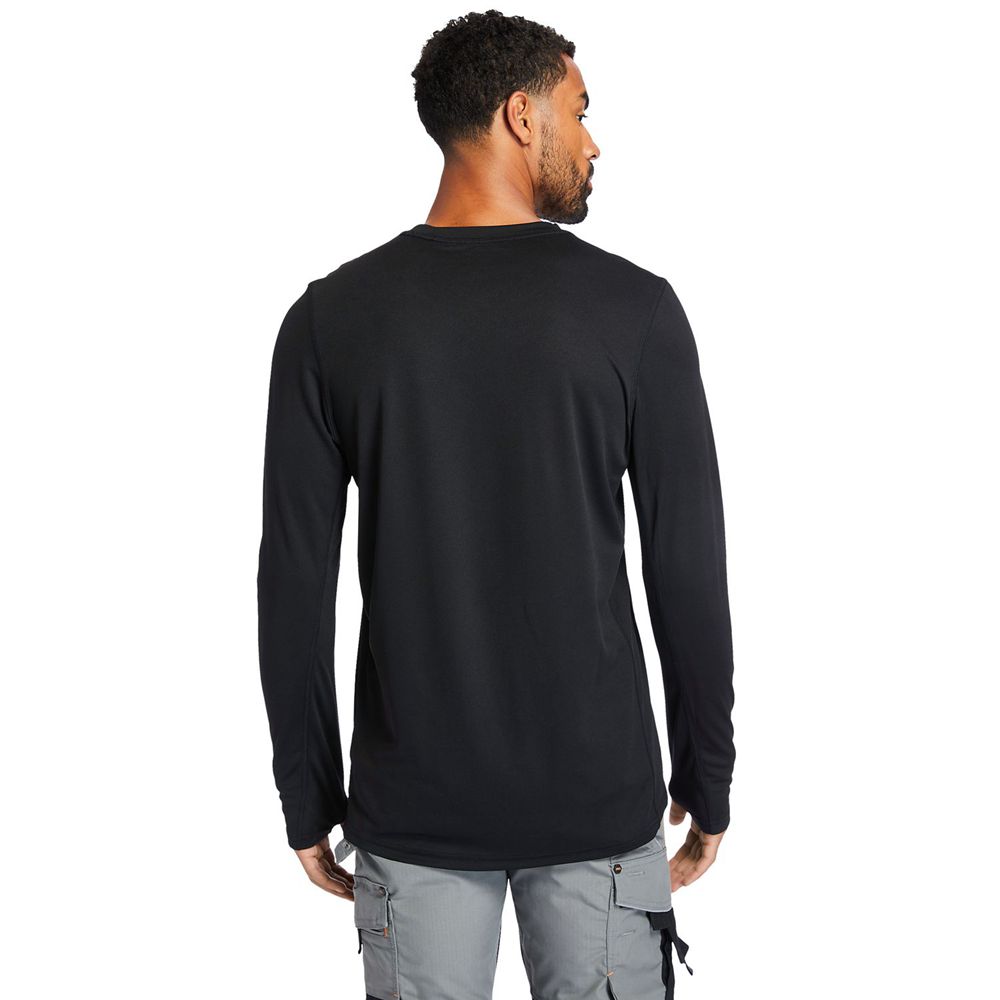 Timberland Mens T-Shirts PRO® Wicking Good Long Sleeve - Black - India OR5987610